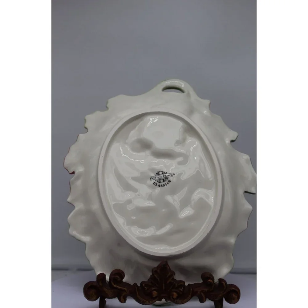 Fitz & Floyd - Classic Woodland Spring Bunny Sleeping On Leaf Shaped Candy Dish